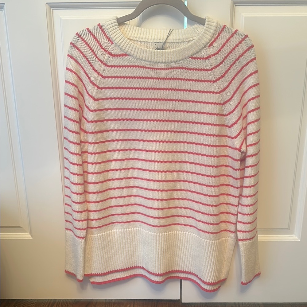 A New Day Striped Pink and White Women's Sweater
